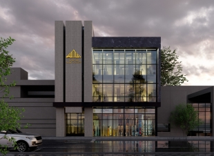 تصاميم معمارية لبناية تجارية تتكون من (3 طوابق) في محافظة الديوانية